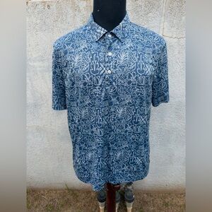 PreOwned Reyn Spooner Brrr Polo Shirt Hawaiian Print Men's Large
